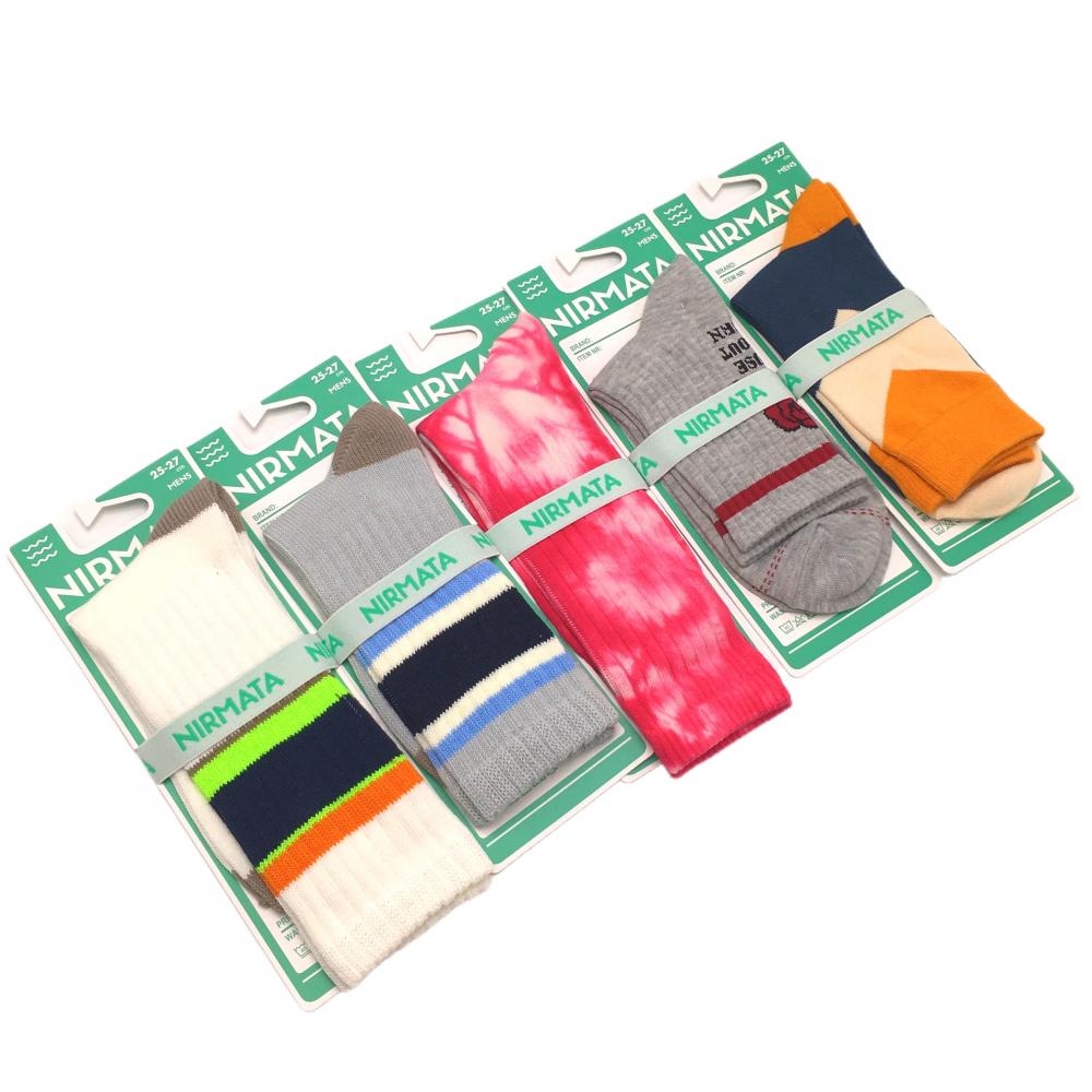 【新品】ニルマータ ソックス5点セット 白×グレー系×ピンク系 靴下 メンズ 25-27cm ゴルフウェア NIRMATA