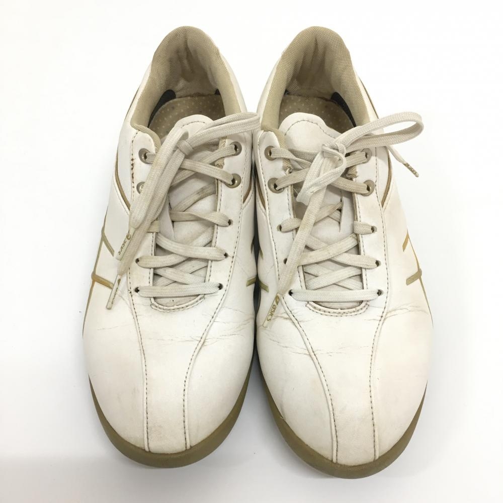 アシックス ゴルフシューズ 白×ゴールド TGN904 ゲルエース シーア2  レディース 23.5 ゴルフウェア ASICS