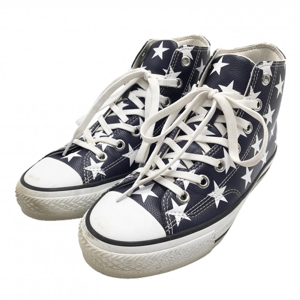 【美品】コンバース ゴルフシューズ ネイビー×白 星柄 33500150 ALL STAR GF ST HI スパイクレス  レディース 24.0 ゴルフウェア CONVERS