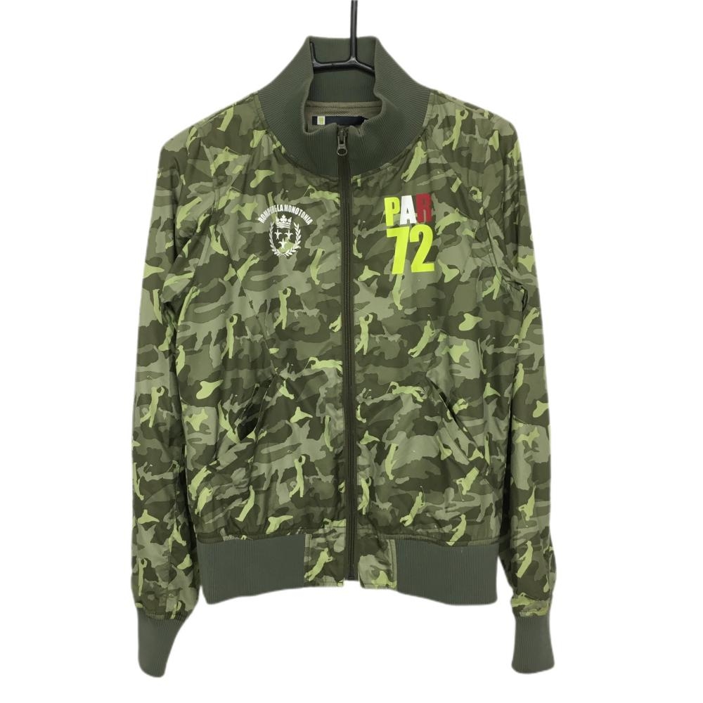 パーセッタンタドゥエ ジャケットブルゾン カーキ×ライトイエロー 迷彩 ゴルファー柄 カモフラ レディース M ゴルフウェア PAR72