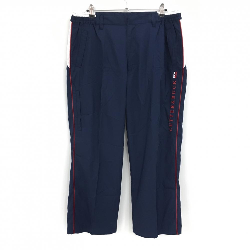 【美品】カステルバジャック パンツ ネイビー×レッド サイドパイピングライン シャカシャカ メンズ 3L ゴルフウェア CASTELBAJAC