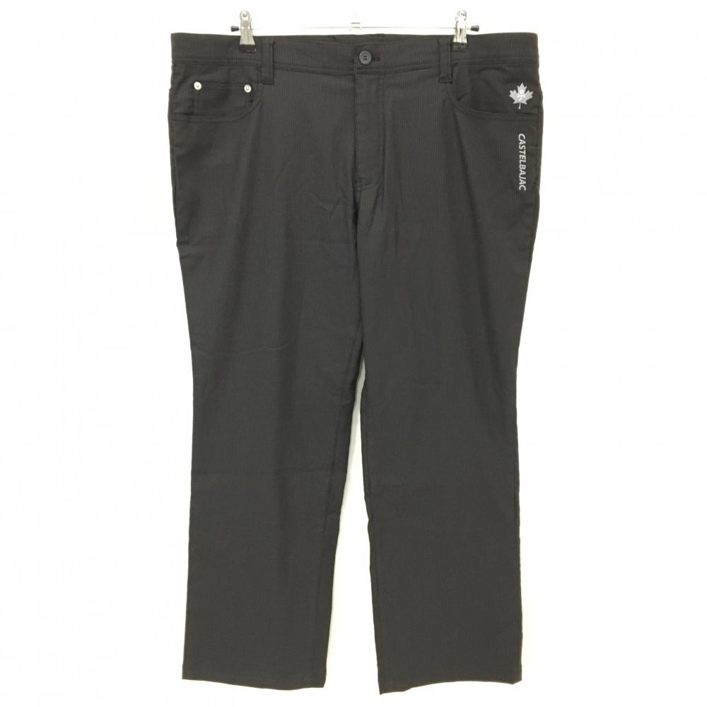 【超美品】カステルバジャック パンツ ダークグレー×黒 千鳥地模様 ストレッチ 裏起毛 メンズ 54(3XL) ゴルフウェア CASTELBAJAC