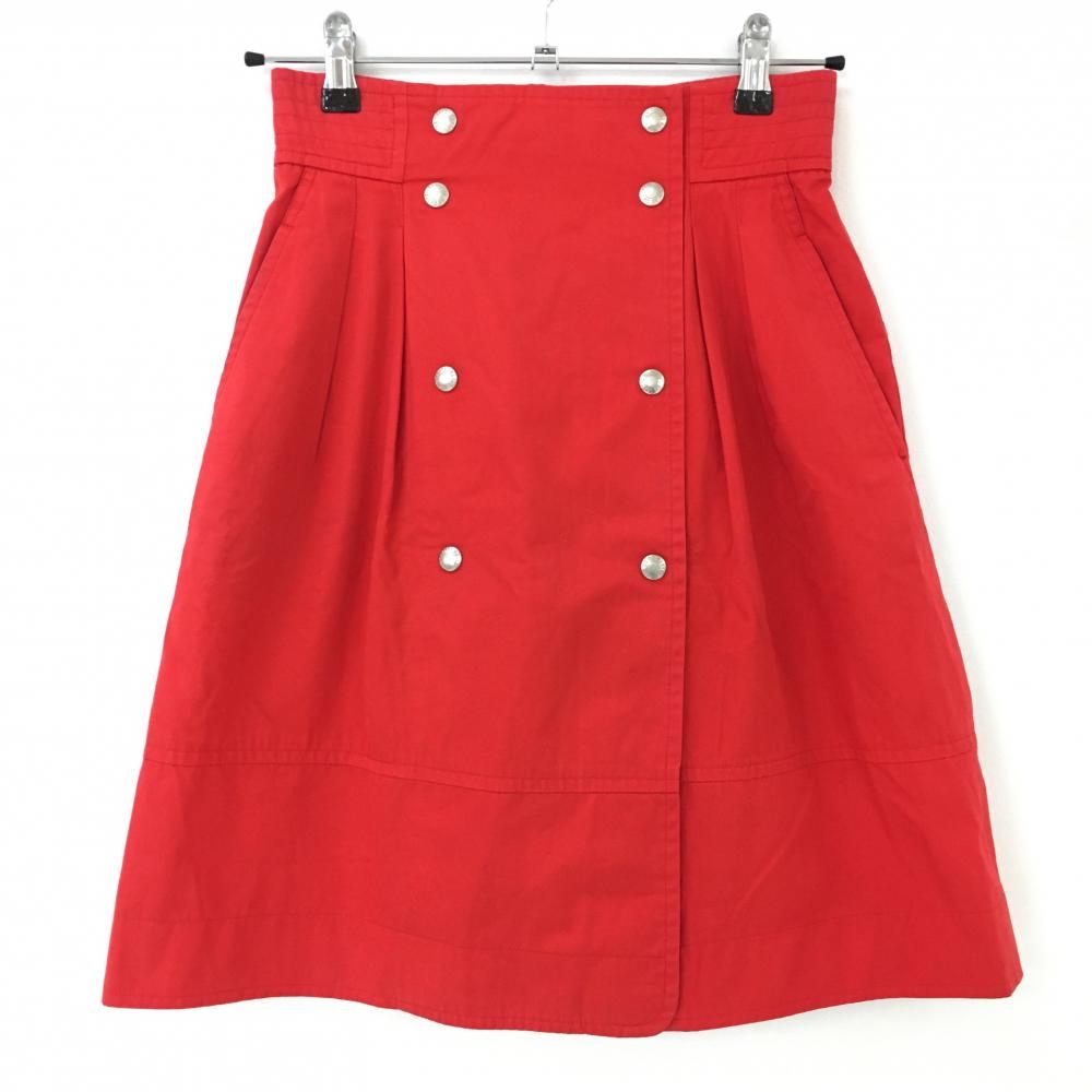 【美品】カステルバジャック スカート レッド ボタンジルバ―  レディース 9(M) ゴルフウェア CASTELBAJAC