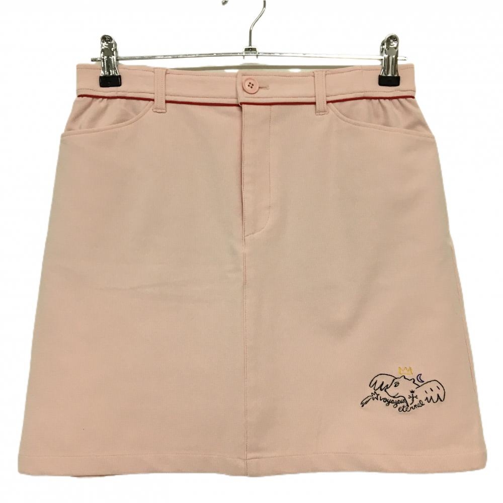 【超美品】カステルバジャック スカート ピンク 織生地 ウエストライン レディース 40(M) ゴルフウェア CASTELBAJAC