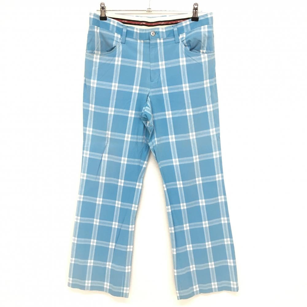ヨネックス パンツ ライトブルー×白 チェック ストレッチ メンズ 82 ゴルフウェア YONEX