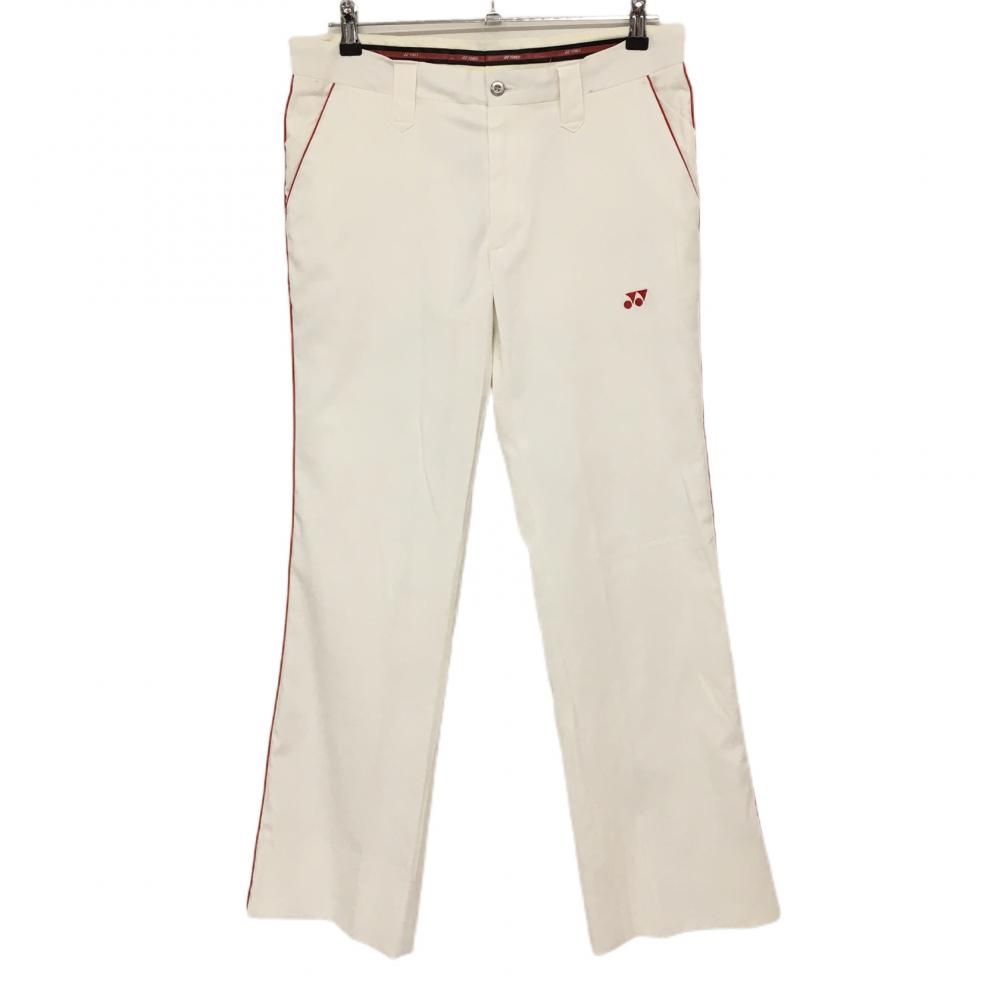 ヨネックス パンツ 白×レッド サイドライン ロゴ刺しゅう  メンズ 82 ゴルフウェア YONEX