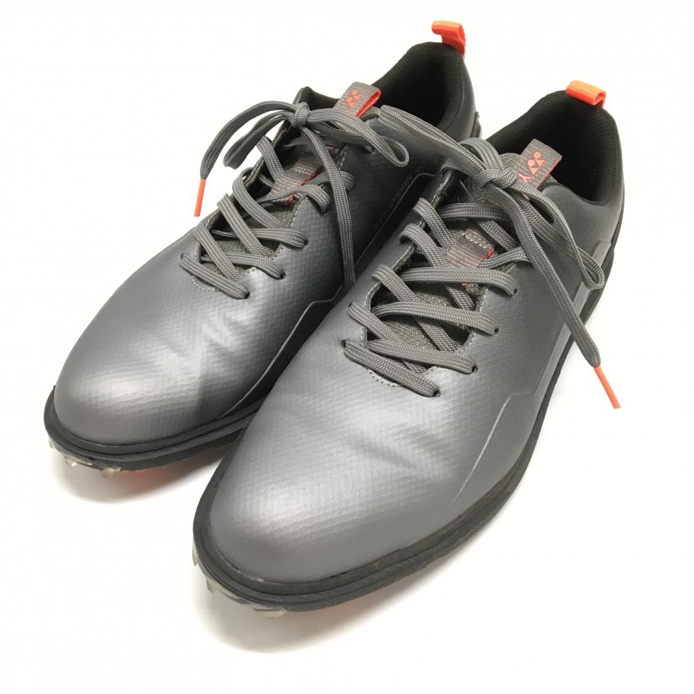 【超美品】ヨネックス ゴルフシューズ グレー×黒 SHG-E01M パワークッションエクリプション1 メンズ 28.0 ゴルフウェア YONEX