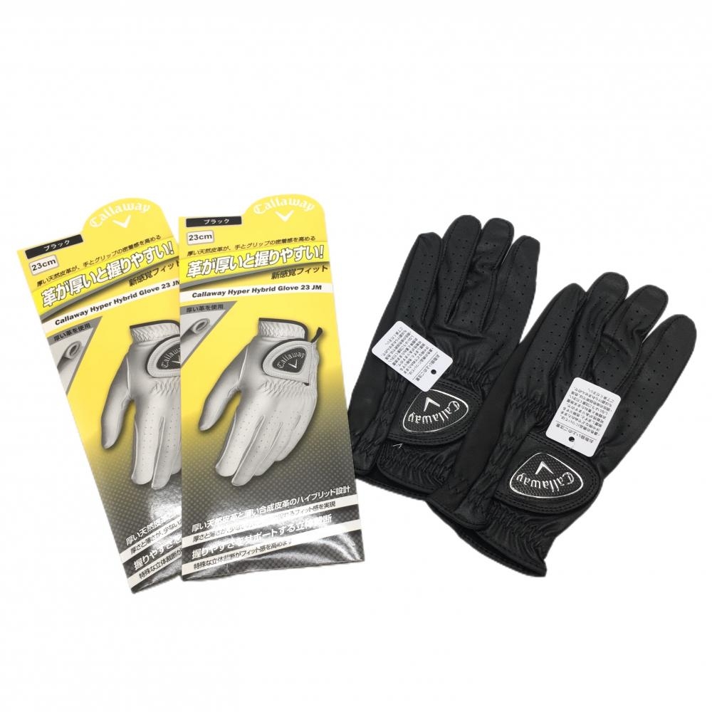 【新品】キャロウェイ グローブ2点セット 黒 HYPER HYBRID GLOVE 左手用 メンズ 23cm ゴルフウェア Callaway