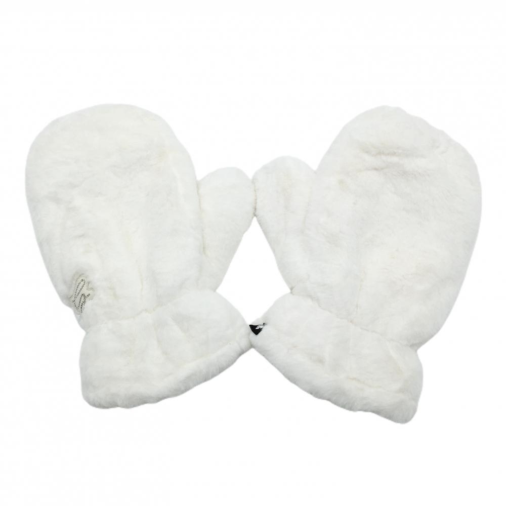 【超美品】デサントゴルフ 手袋 白 LUXE COLLECTION ミトンローブ フェイクファー 中田英寿 レディース  ゴルフウェア DESCENTE