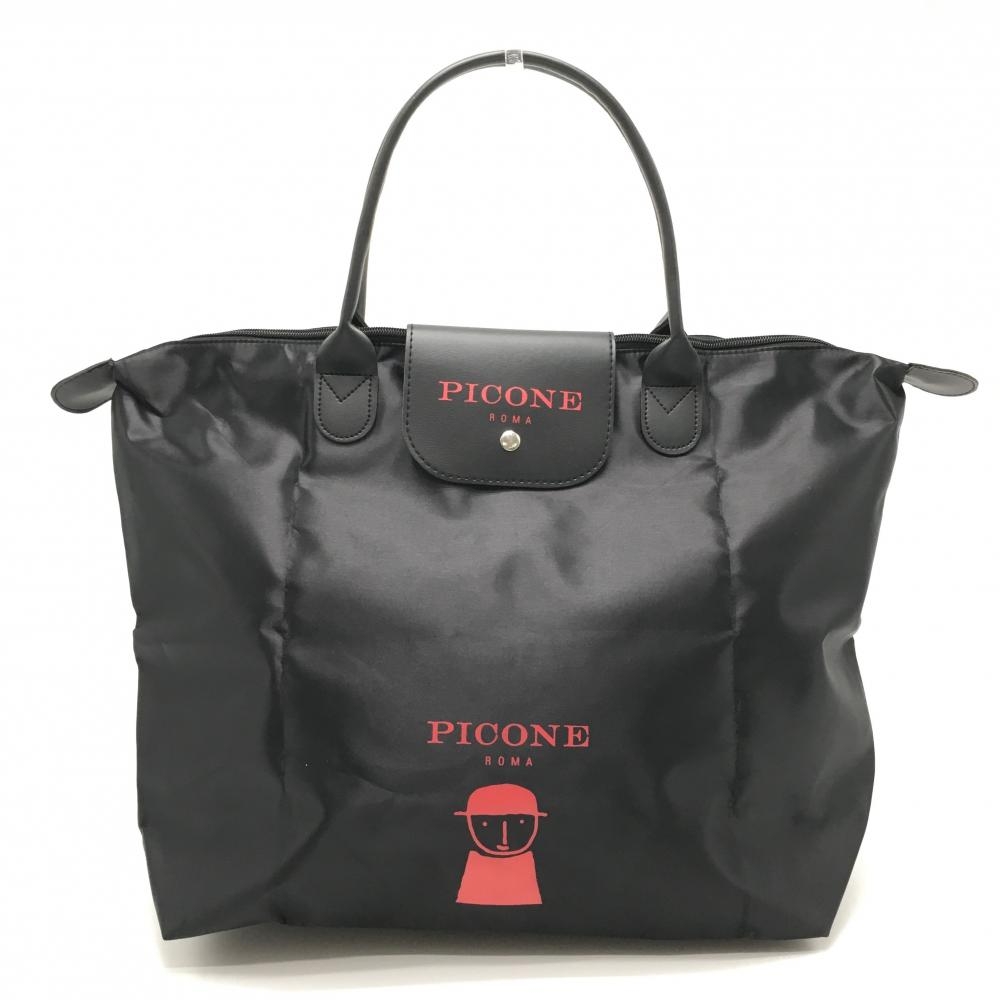 【未使用品】ピッコーネ トートバッグ 黒×レッド 非売品 おりたたみバッグゴルフ PICONE