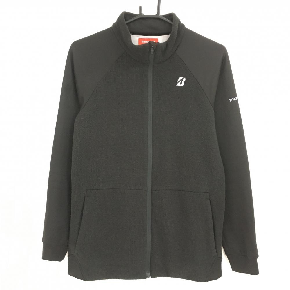 ブリヂストンゴルフ 切替ニットジャケット 黒 身頃ニット 蓄熱裏地 TOURB  メンズ M ゴルフウェア Bridgestone