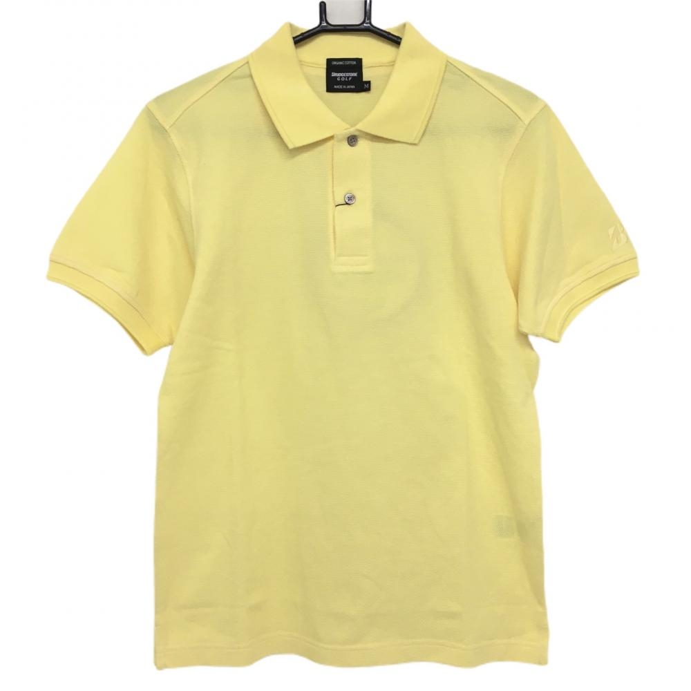 【新品】ブリヂストンゴルフ 半袖ポロシャツ イエロー シンプル 日本製 メンズ M ゴルフウェア Bridgestone 画像