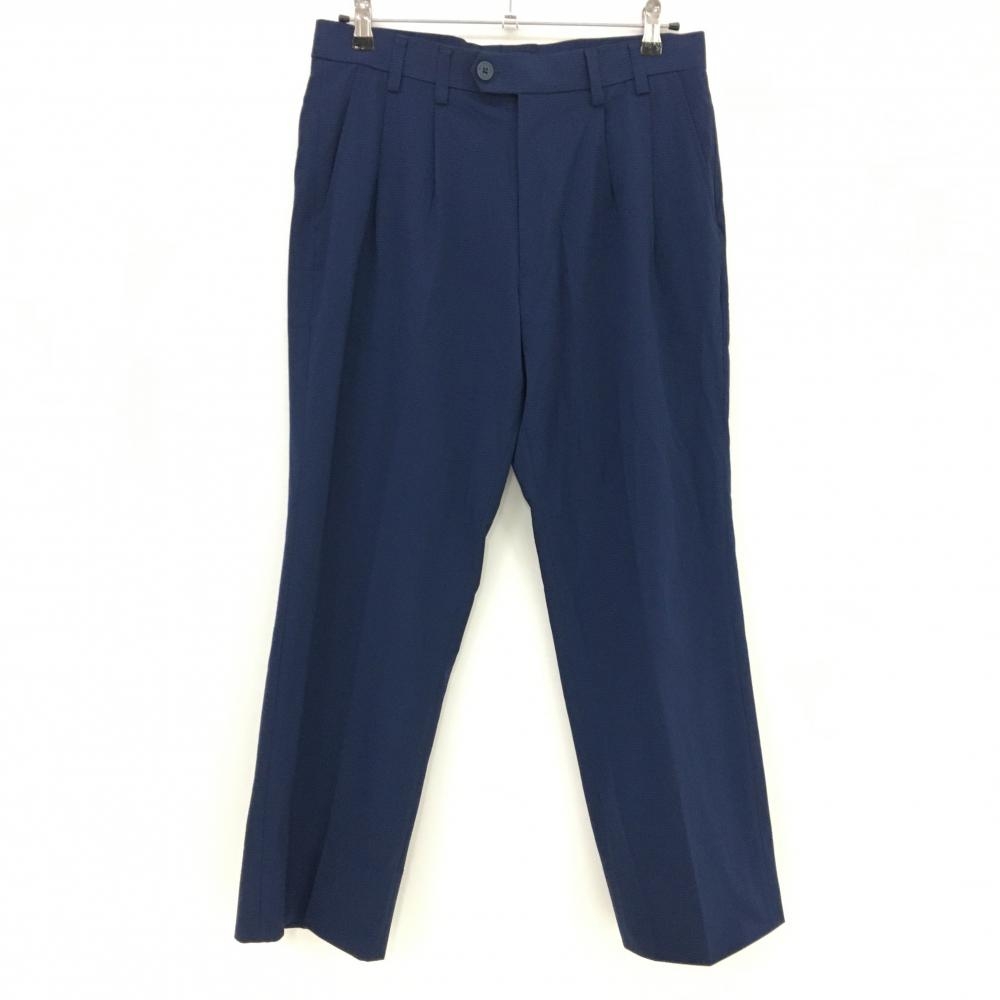 【美品】ブリヂストン パンツ ネイビー×ダークネイビー ボーダー柄 バックロゴ刺しゅう  メンズ 82 ゴルフウェア Bridgestone