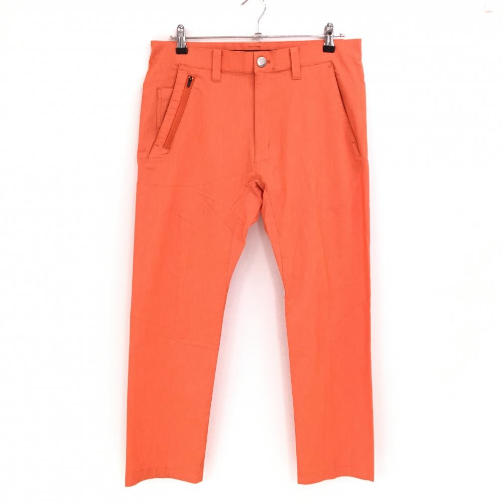 【美品】ブリヂストン パンツ オレンジ ストレッチ ロゴ黒  メンズ 85 ゴルフウェア Bridgestone