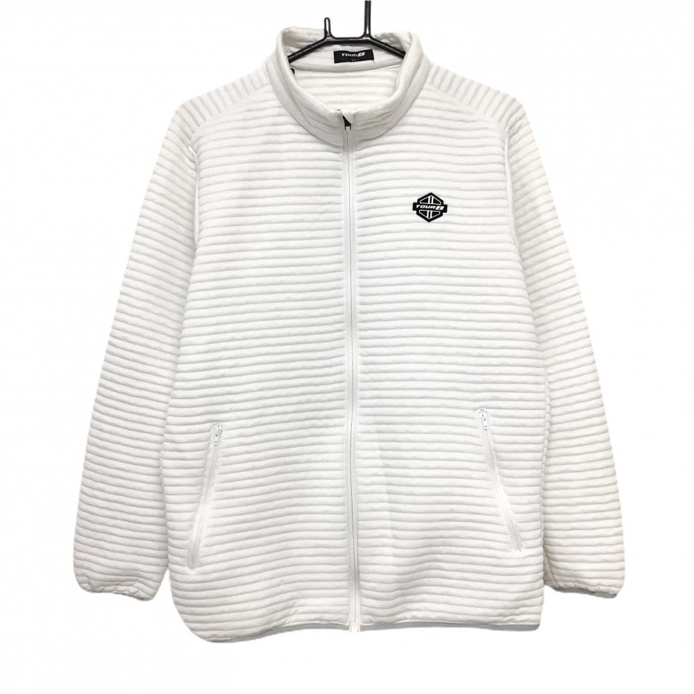 ブリヂストン TOURB ジャケット 白 凸凹生地 胸元ロゴ  メンズ LL ゴルフウェア Bridgestone