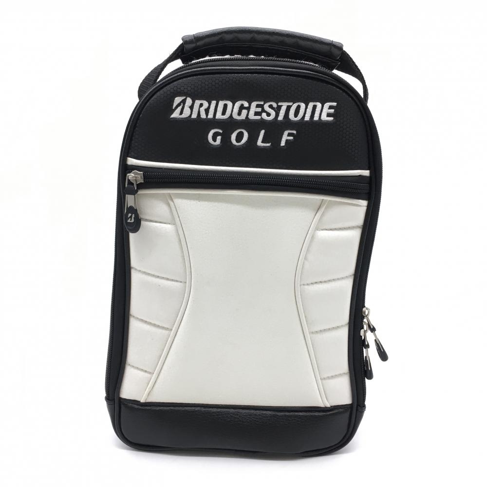 ブリヂストン シューズケース 黒×白 ロゴ刺しゅう ゴルフ Bridgestone 画像