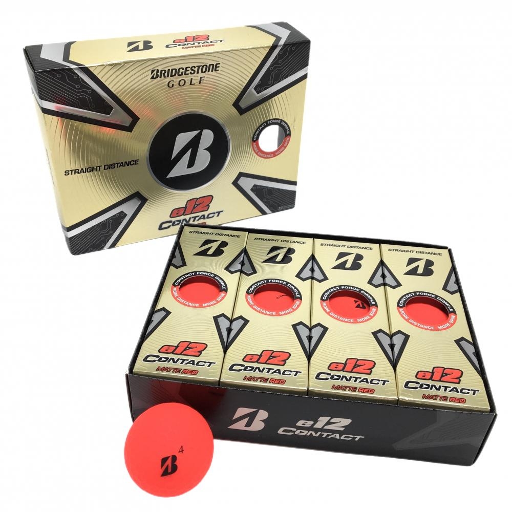 【新品】ブリヂストン ゴルフボール レッド e12 CONTACT 1ダース 12球 ゴルフ Bridgestone