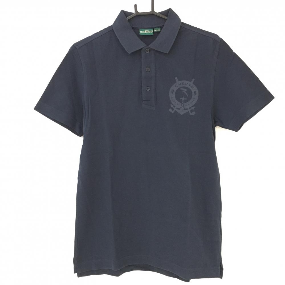 シェルボ 半袖ポロシャツ ネイビー 綿100％ メンズ M ゴルフウェア CHERVO