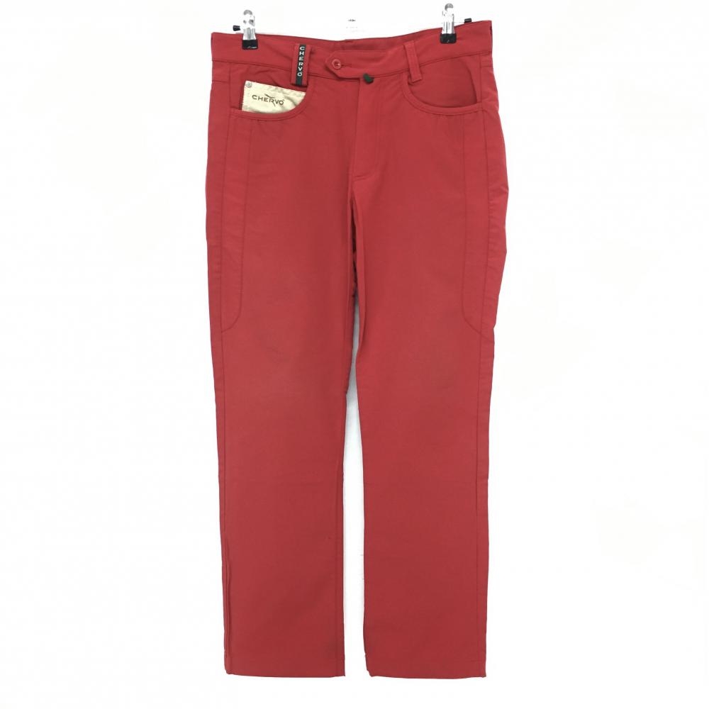 シェルボ ストレッチパンツ レッド×グリーン メンズ M ゴルフウェア CHERVO