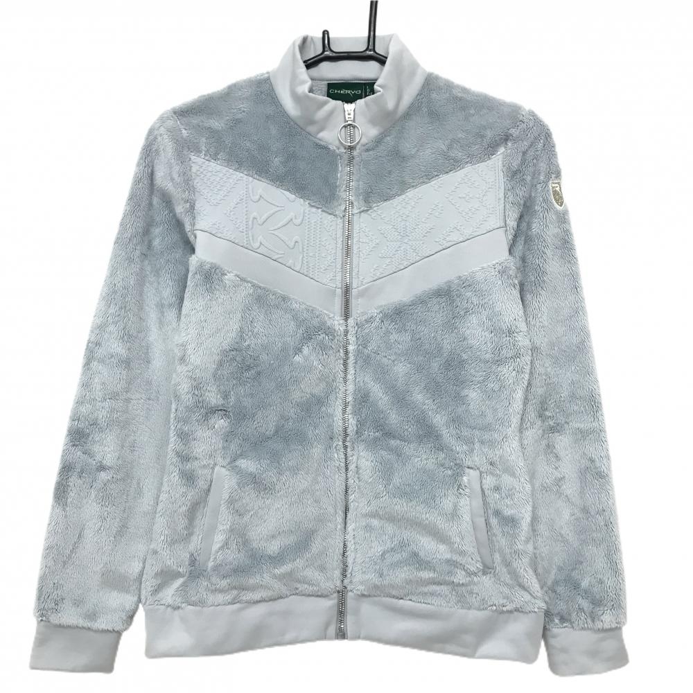 シェルボ ボアジャケット ライトブルーグレー レディース USA-XS/4 ゴルフウェア CHERVO