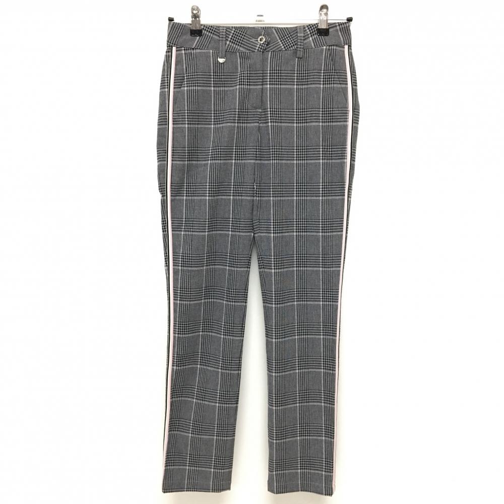 【超美品】シェルボ パンツ グレー×黒 チェック サイドライン レディース USA　XXS/2 ゴルフウェア CHERVO