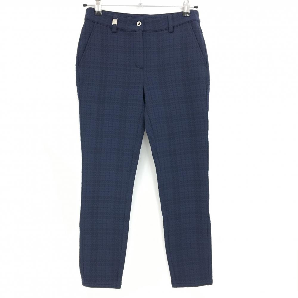 【超美品】シェルボ パンツ ネイビー 総柄地模様 レディース XS ゴルフウェア CHERVO