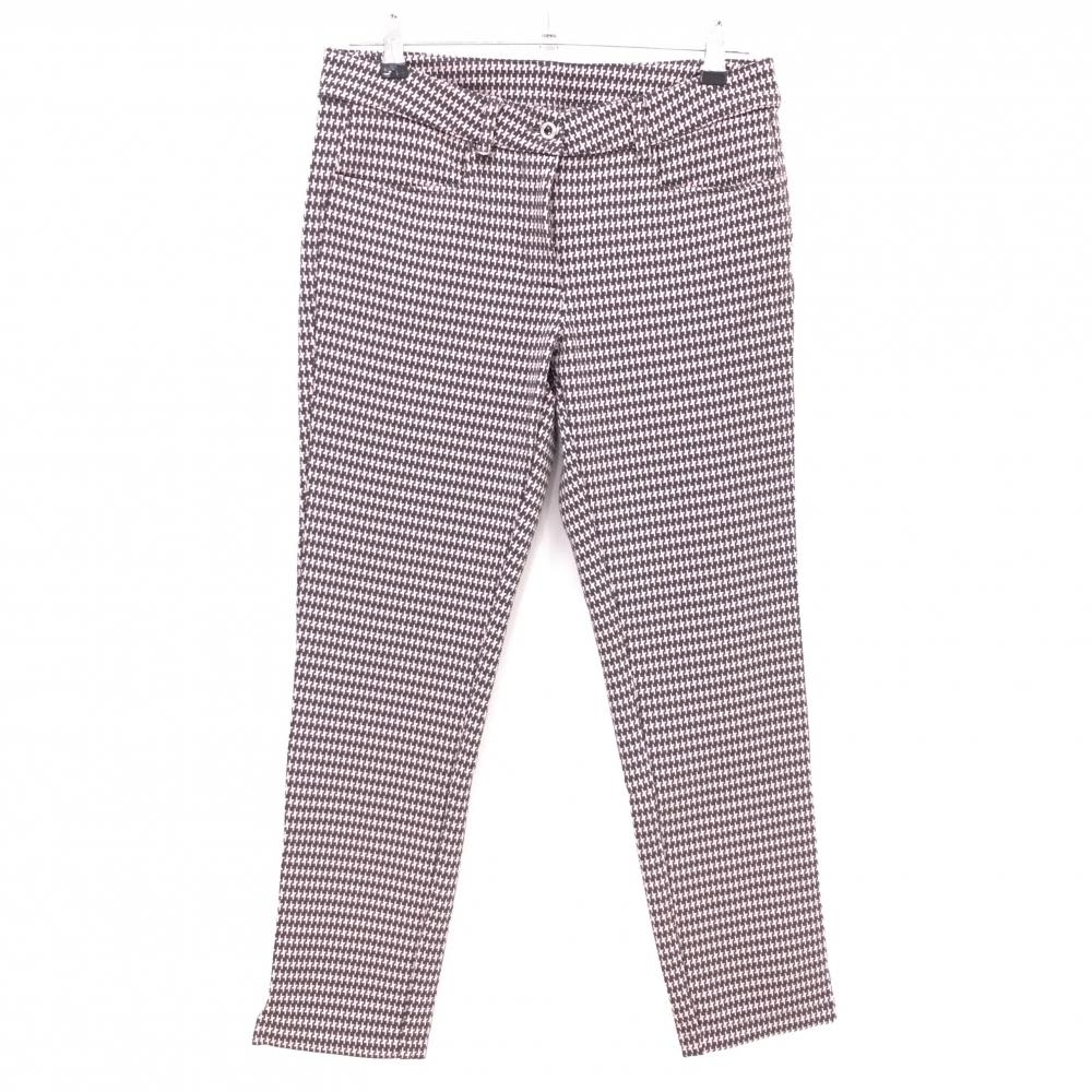 【超美品】シェルボ パンツ ピンク×ダークグレー 総柄 ストレッチ レディース USA-M/8 ゴルフウェア CHERVO