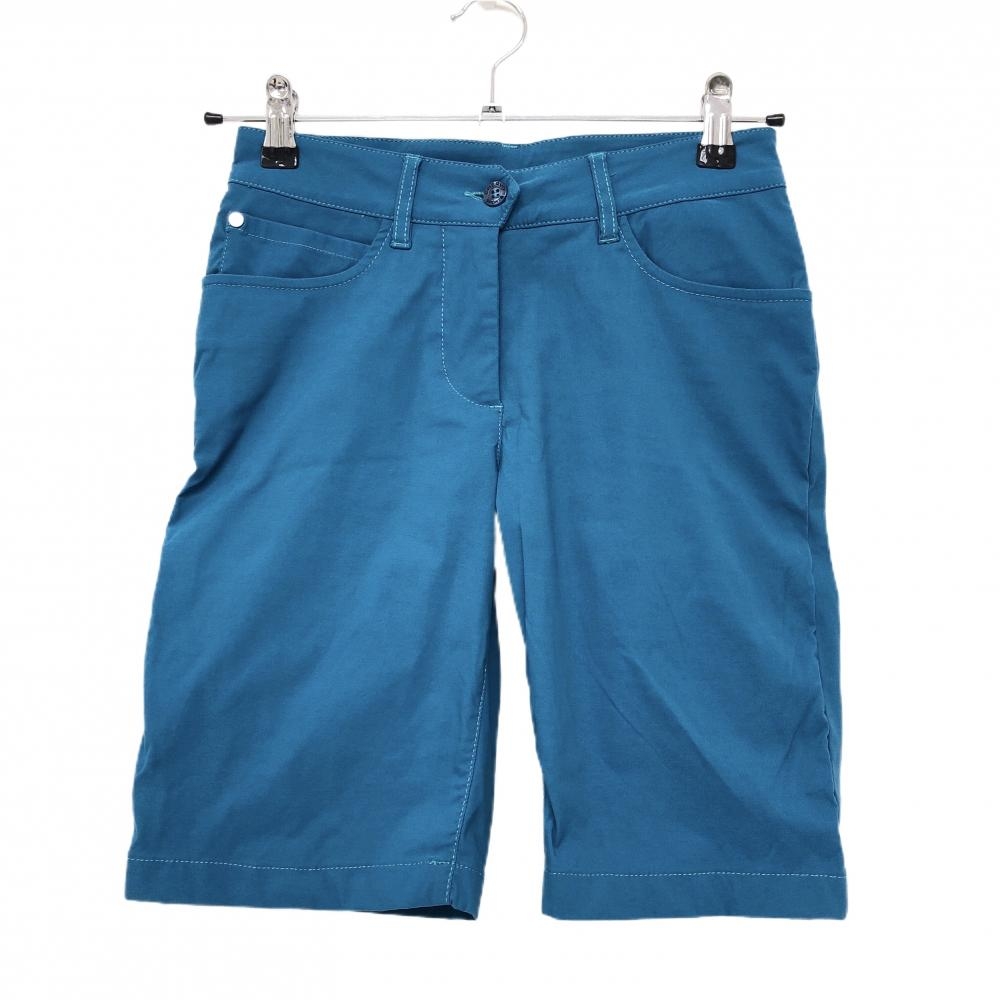 【超美品】シェルボ ハーフパンツ ブルーグリーン シンプル バックロゴ レディース USA-2 XS ゴルフウェア CHERVO