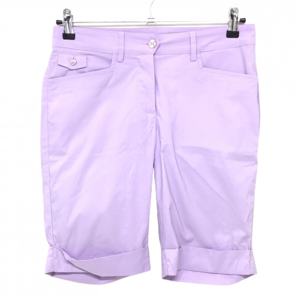 【美品】シェルボ ハーフパンツ パープル ナイロン混 ストレッチ レディース USA-S ゴルフウェア CHERVO