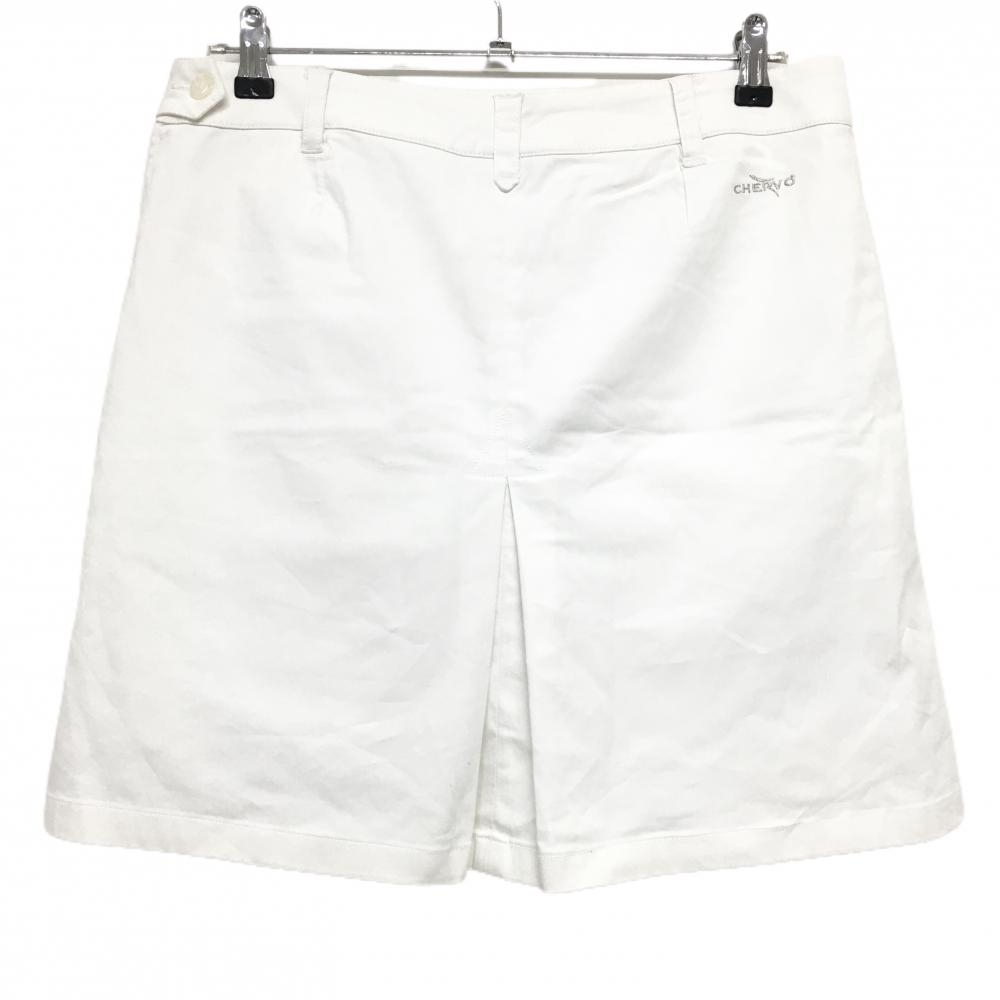 【超美品】シェルボ スカート 白 ストレッチ 内側インナーパンツ レディース USA-10/M ゴルフウェア CHERVO