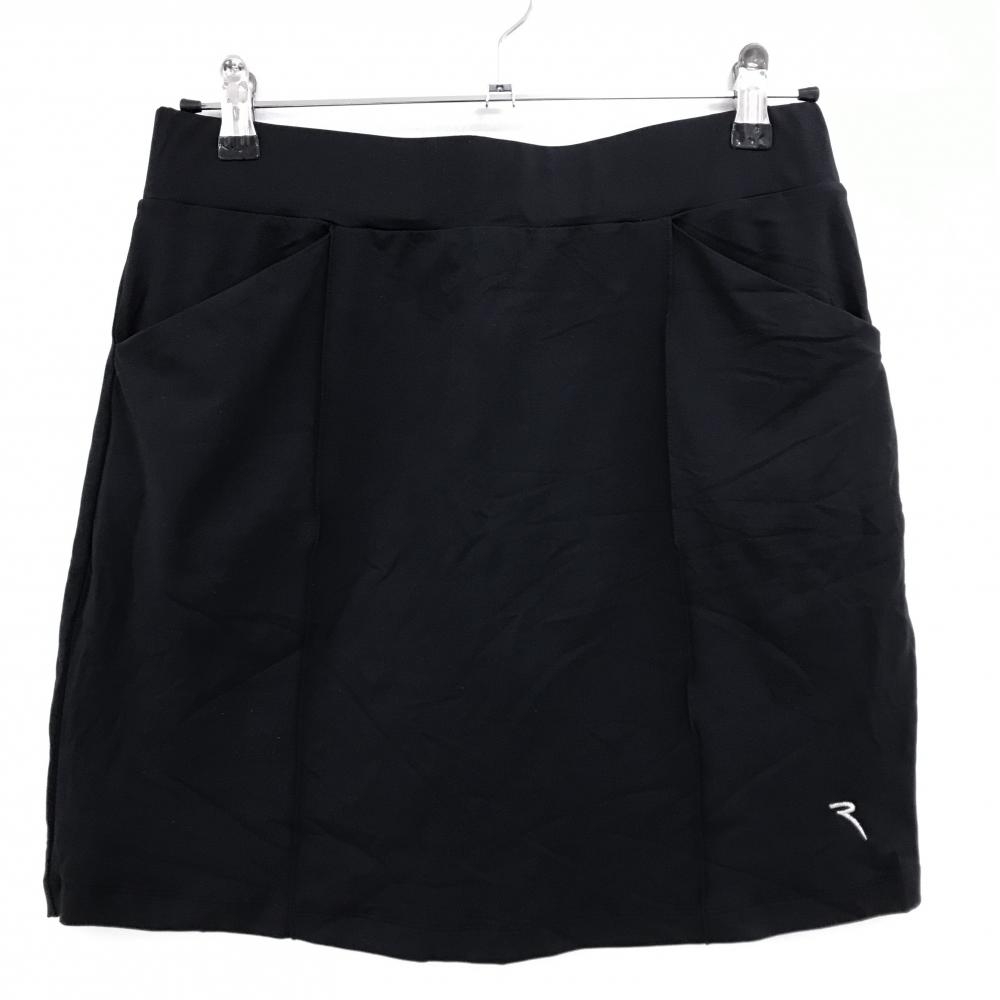 【新品】シェルボ ストレッチスカート 黒 ウエストゴム 無地 内側インナーパンツ レディース M ゴルフウェア CHERVO