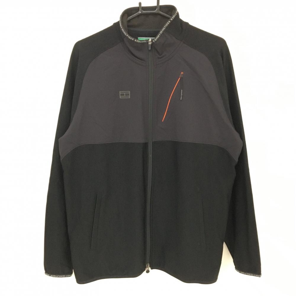 【超美品】トミーヒルフィガー ジャケット 黒 裏微起毛 切替 メンズ XL ゴルフウェア Tommy Hilfiger Golf