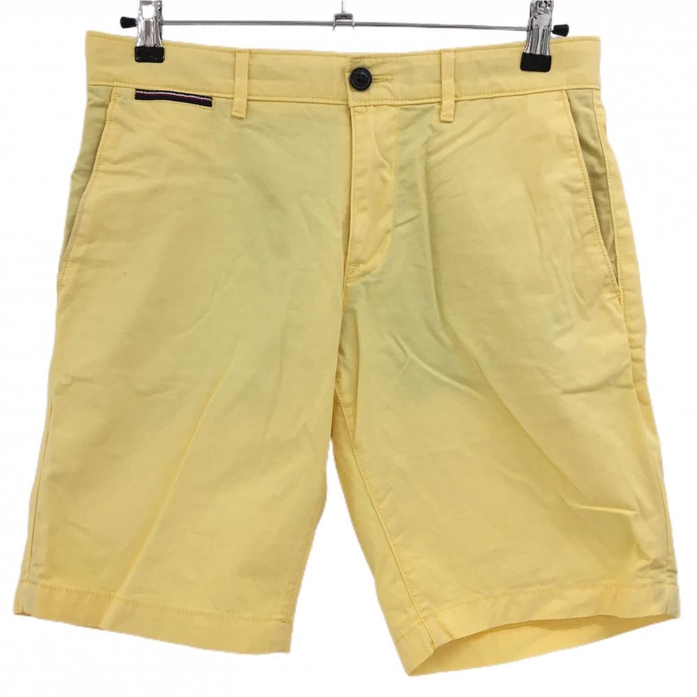 【美品】トミーヒルフィガー ハーフパンツ イエロー バックロゴ  メンズ 30(M) ゴルフウェア Tommy Hilfiger Golf