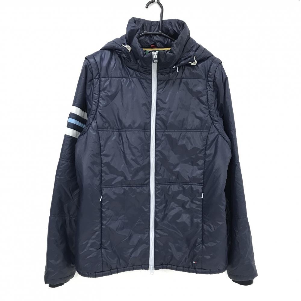 トミーヒルフィガー 4WAY中綿ジャケット ネイビー 袖・フード着脱可  メンズ XL ゴルフウェア Tommy Hilfiger Golf