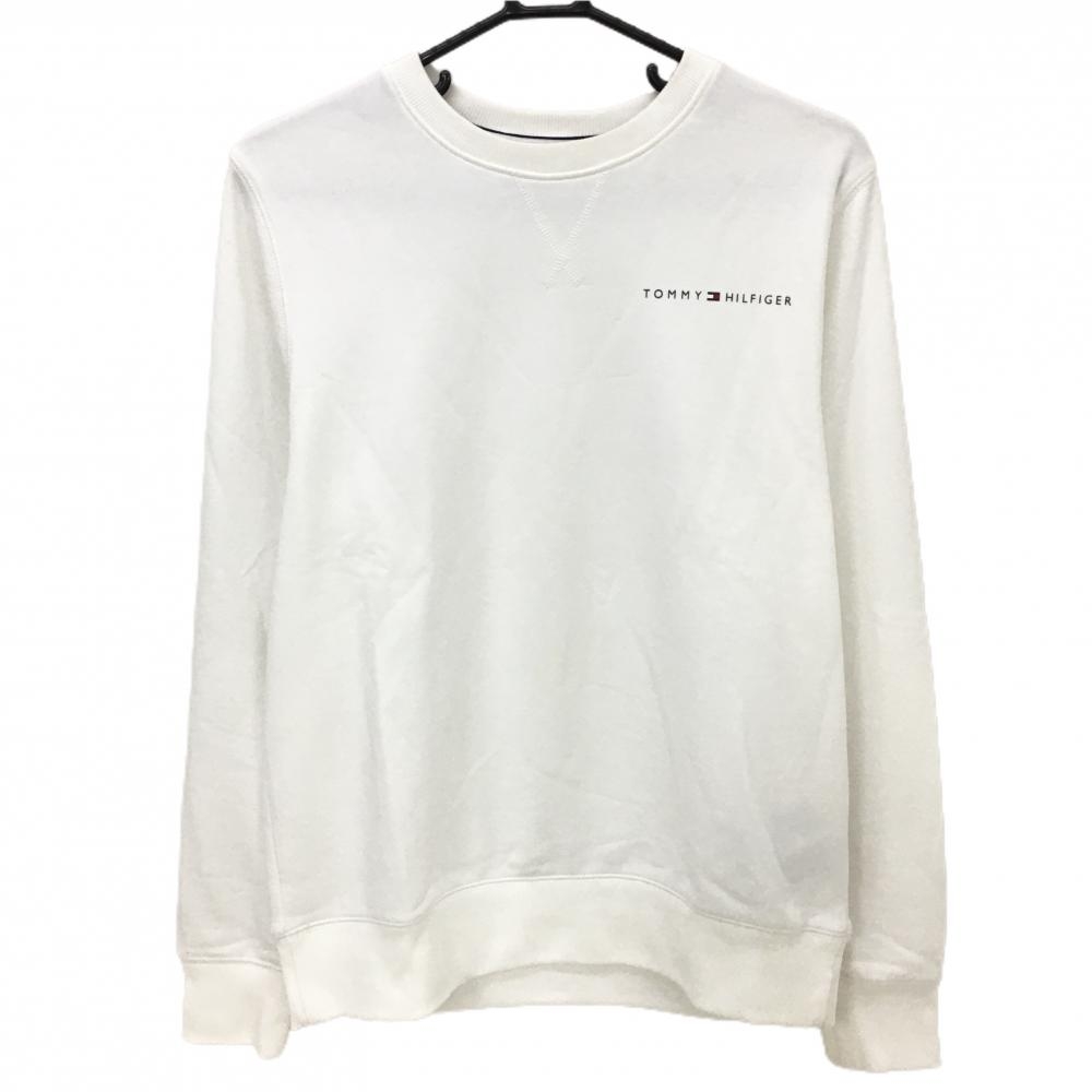 トミーヒルフィガー トレーナー 白 ロゴプリント  メンズ M ゴルフウェア Tommy Hilfiger Golf