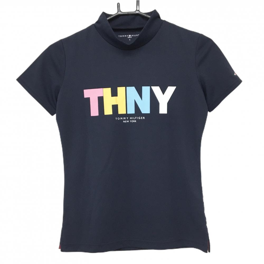 【超美品】トミーヒルフィガー 半袖ハイネックシャツ ネイビー  レディース S ゴルフウェア Tommy Hilfiger Golf