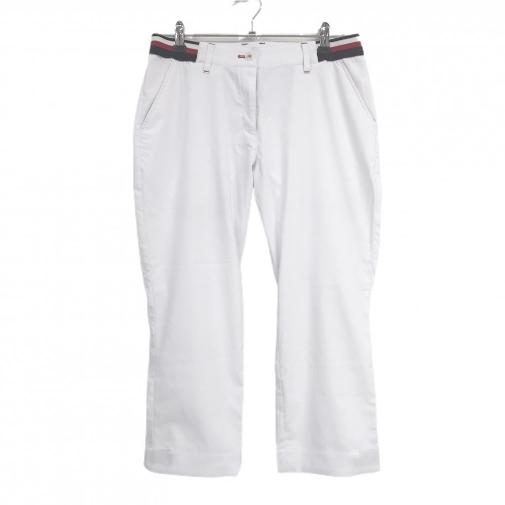 【美品】トミーヒルフィガーゴルフ 半端丈パンツ 白 ウエストサイドゴム  レディース LL ゴルフウェア Tommy Hilfiger Golf