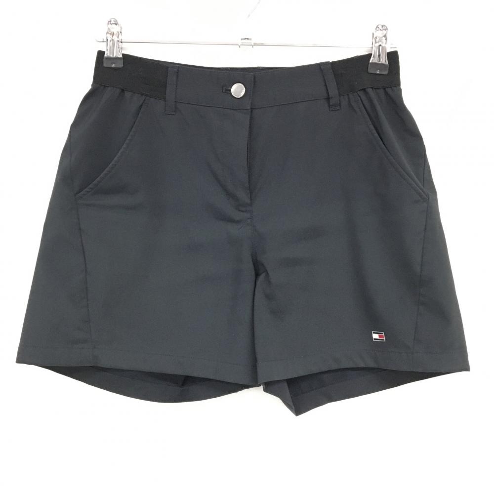 トミーヒルフィガー ハーフパンツ 黒 裾ロゴプリント レディース M ゴルフウェア Tommy Hilfiger Golf