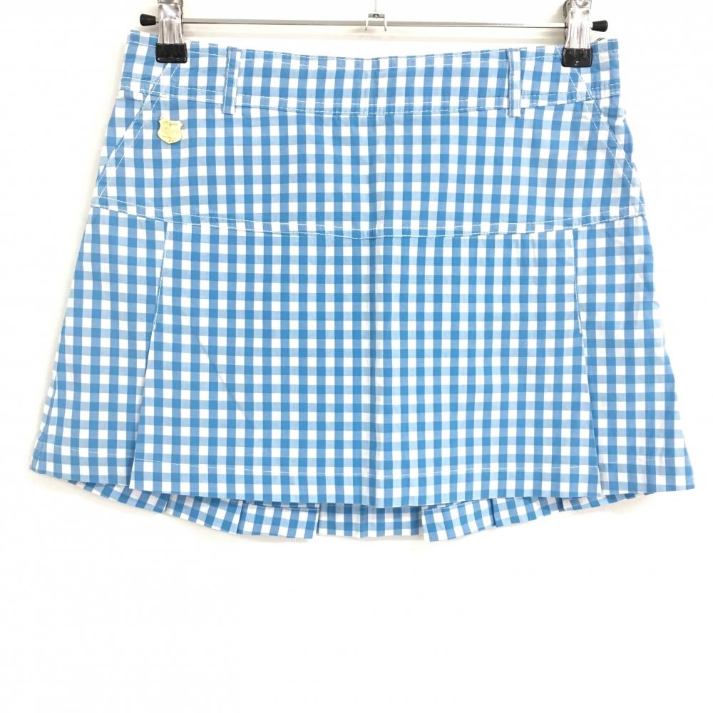 【超美品】トミーヒルフィガー スカート ライトブルー×白 ギンガムチェック レディース 2(S) ゴルフウェア Tommy Hilfiger Golf