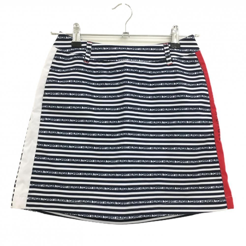 【超美品】トミーヒルフィガーゴルフ スカート ネイビー×白 ボーダー  レディース S ゴルフウェア Tommy Hilfiger Golf