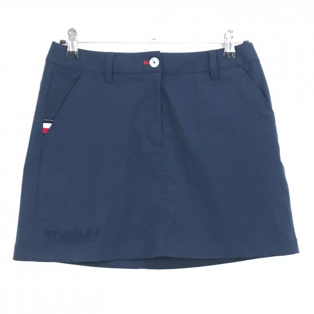 【美品】トミーヒルフィガーゴルフ スカート ネイビー 一部トリコロール レディース L ゴルフウェア Tommy Hilfiger Golf