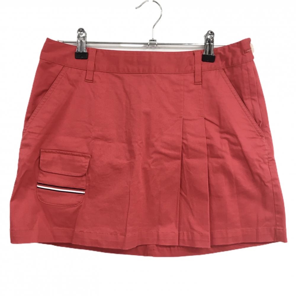トミーヒルフィガーゴルフ スカート レッド 一部プリーツ 一部トリコロール レディース L ゴルフウェア Tommy Hilfiger Golf