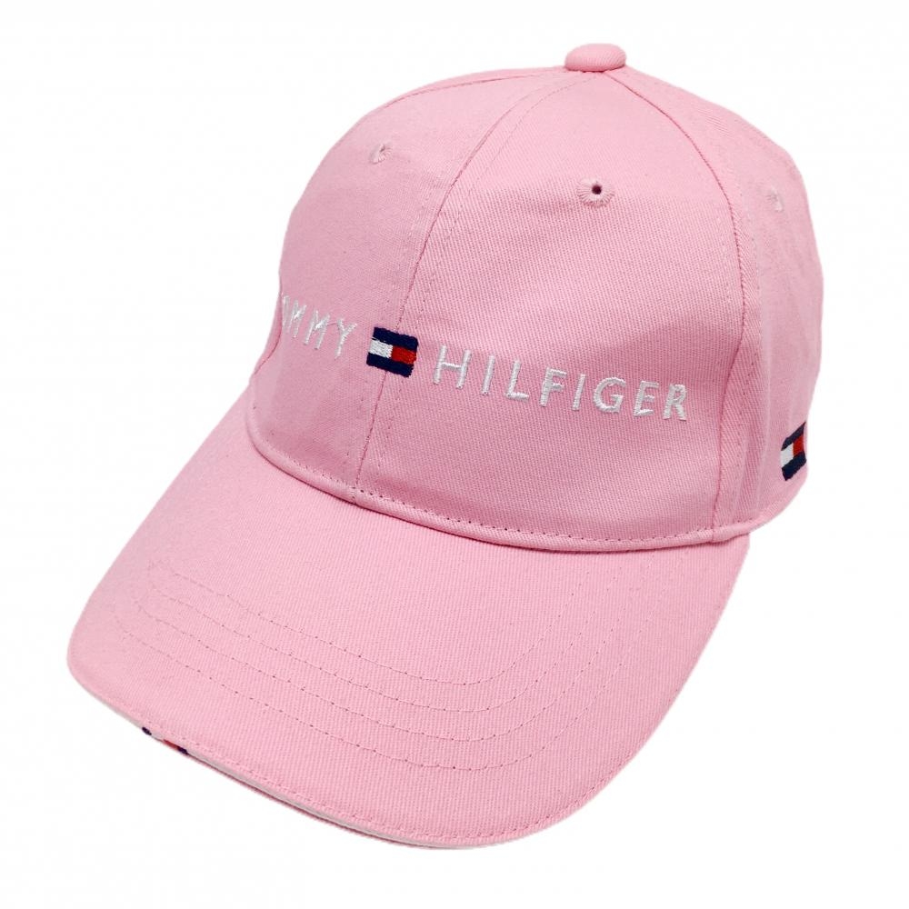 【美品】トミーヒルフィガー キャップ ピンク 綿100％ ロゴ刺しゅう レディース フリー ゴルフウェア Tommy Hilfiger Golf