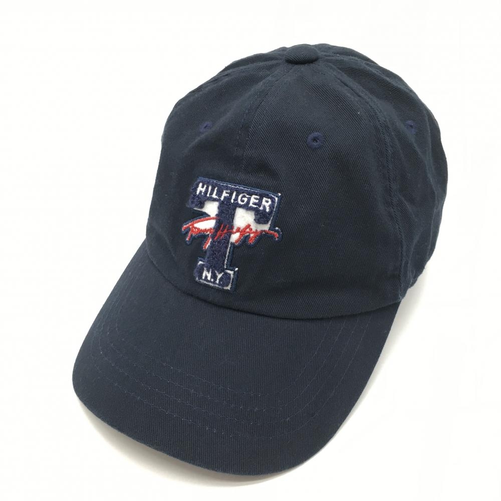 【美品】トミーヒルフィガー キャップ ネイビー ロゴワッペン フリー  ゴルフウェア Tommy Hilfiger Golf