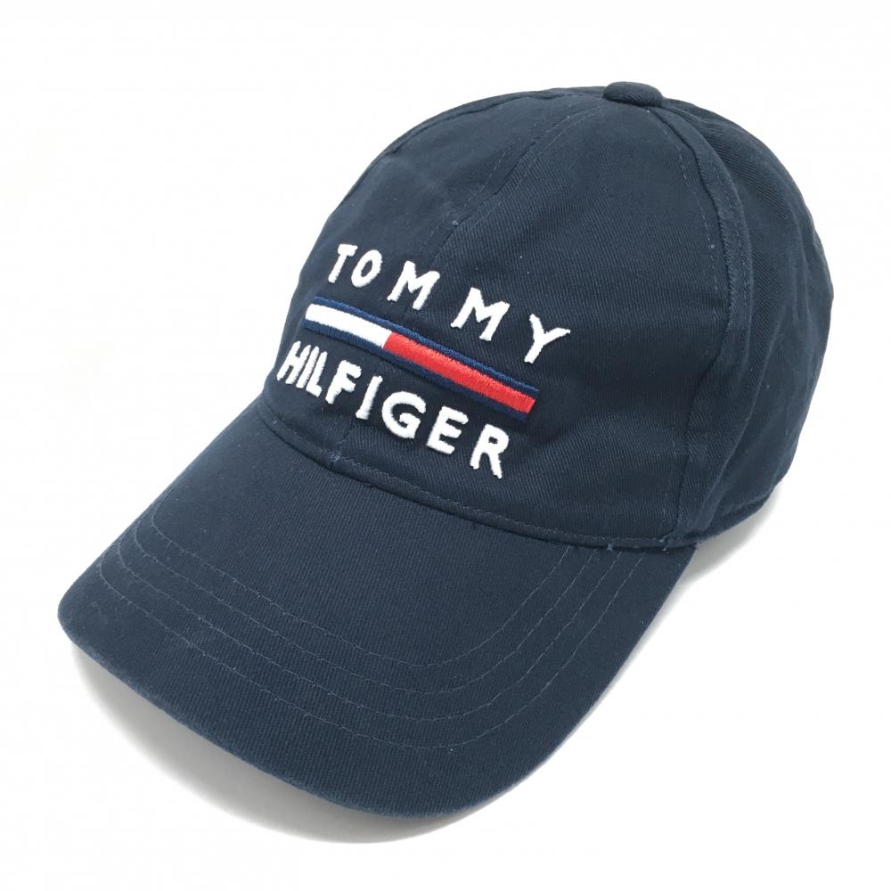 トミーヒルフィガー キャップ ネイビー×白 ロゴ刺しゅう 57cm　フリー   ゴルフウェア Tommy Hilfiger Golf
