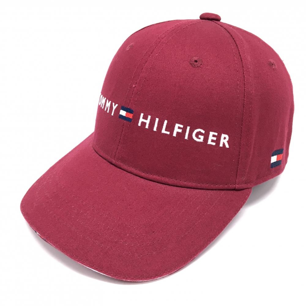【超美品】トミーヒルフィガー キャップ ボルドーロゴ刺しゅう フリー   ゴルフウェア Tommy Hilfiger Golf