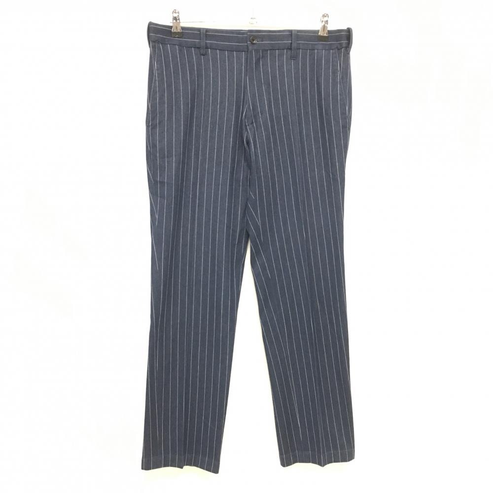 【超美品】ポールスチュアートスポーツ パンツ ネイビー×白 ストライプ メンズ 84 ゴルフウェア Paul Stuart SPORT