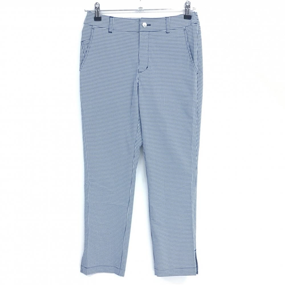 【超美品】ポールスチュアートスポーツ 半端丈パンツ ネイビー×白 ギンガムチェック  レディース 9 ゴルフウェア Paul Stuart SPORT