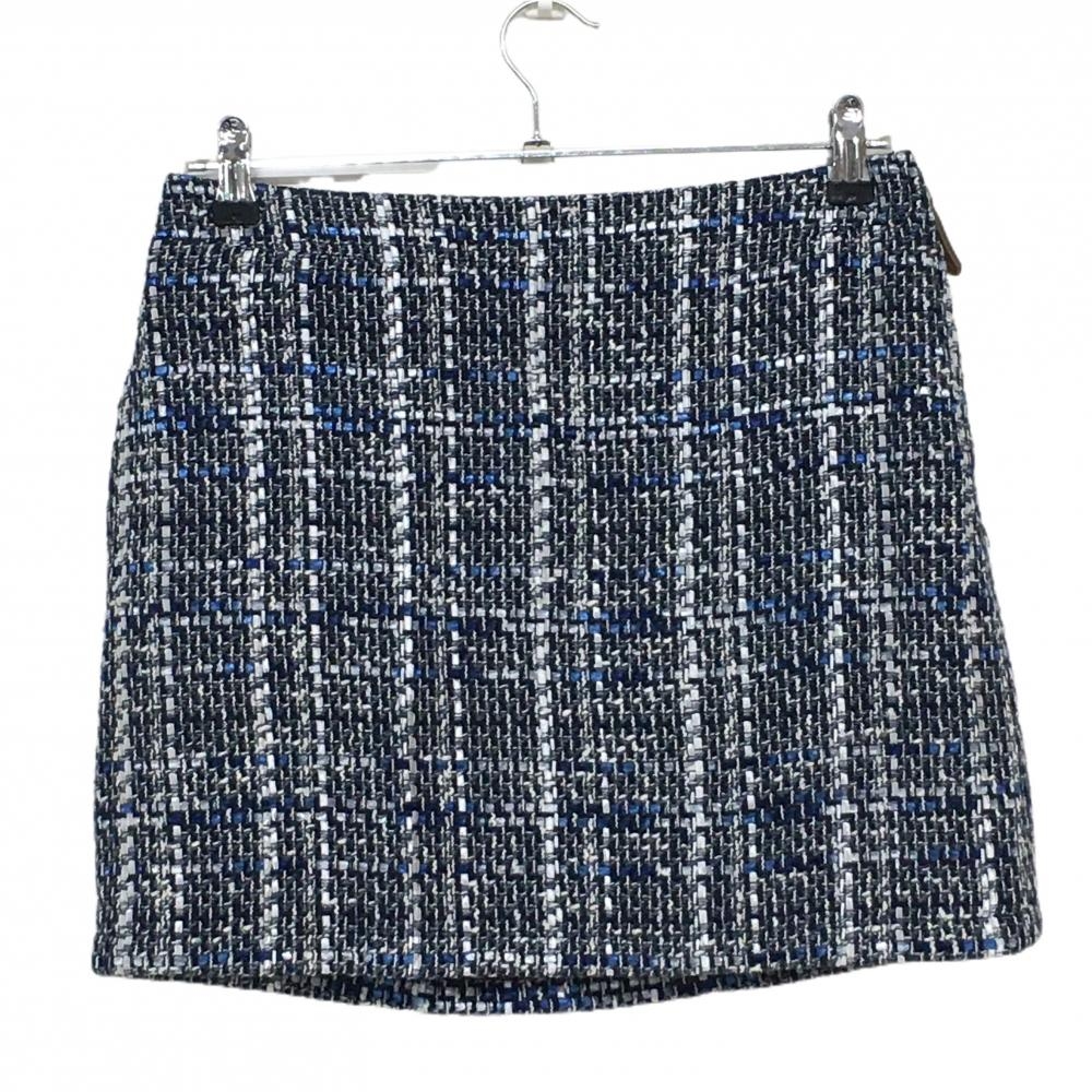 【超美品】ポールスチュアートスポーツ リバーシブルスカート ネイビー×白 ツイード 裏無地 レディース 9 ゴルフウェア Paul Stuart SPORT