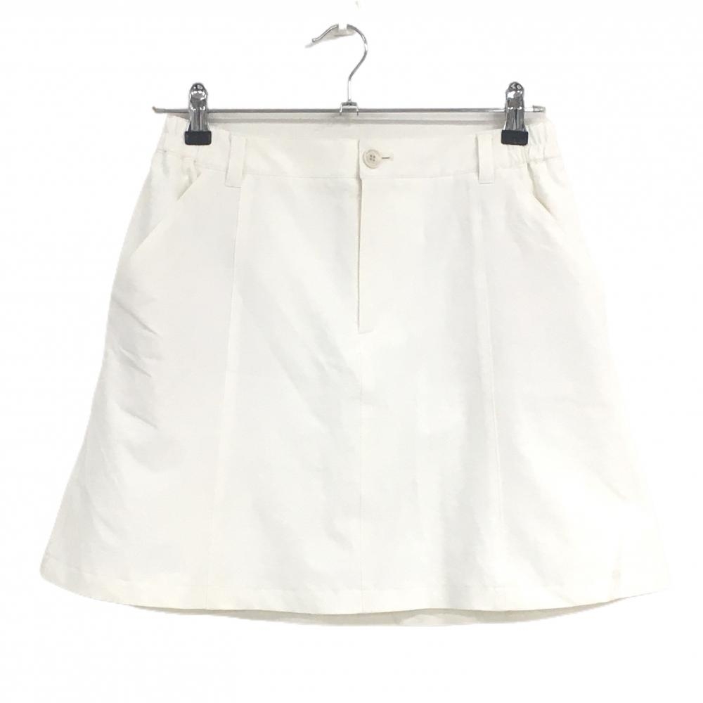 【超美品】ポールスチュアートスポーツ スカート 白 ロゴネイビー 裏地付 レディース 9(M) ゴルフウェア Paul Stuart SPORT